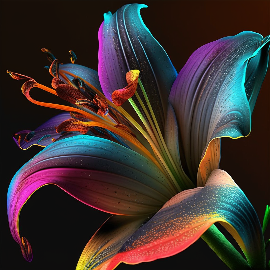 Rainbow Colored Lily Diamond Art Kit