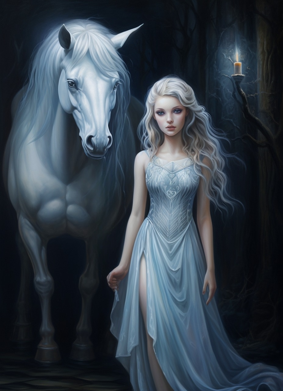 Girl With Whitehorse Diamond Art Kit