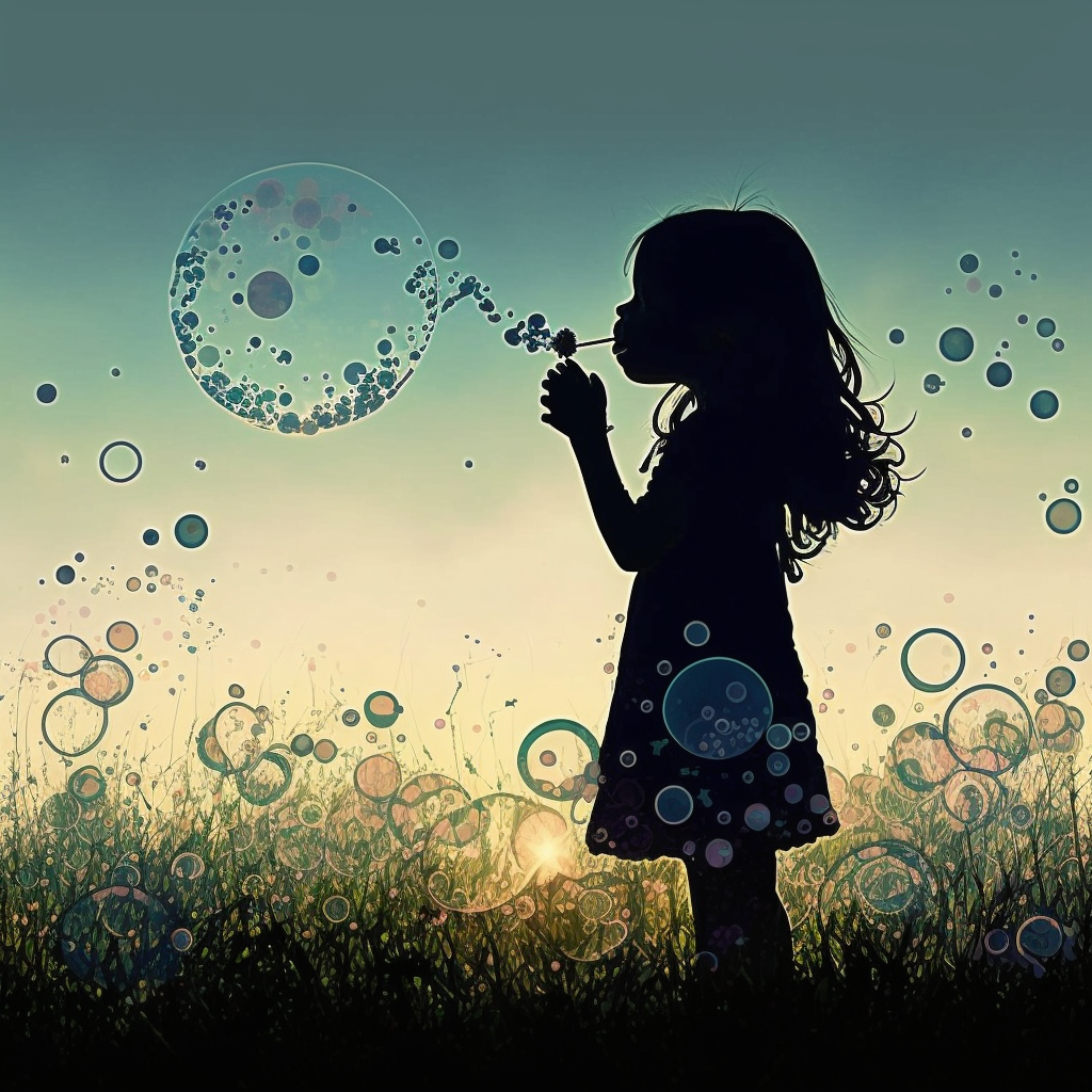 Blowing Bubbles Silhouette Diamond Art Kit