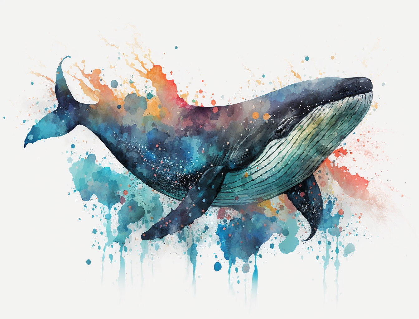 Watercolor Whale Diamond Art Kit