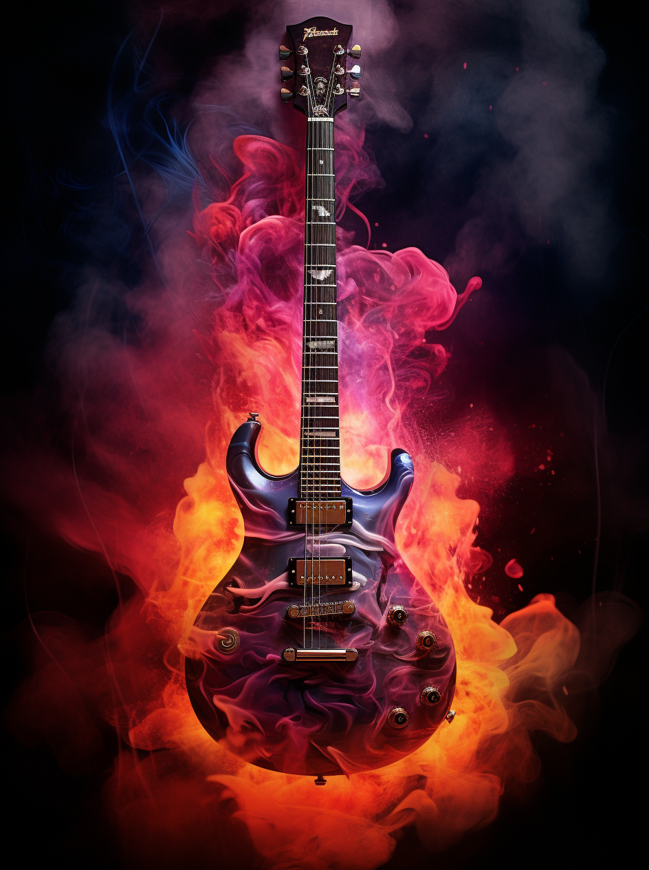Fiery Guitar Diamond Art Kit