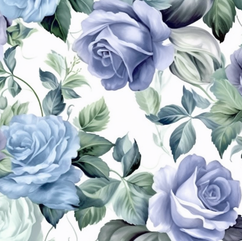 Blue Flower Pattern Diamond Art Kit