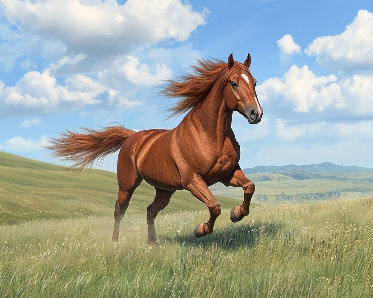 Brown Horse In The Green Meadow Diamond Art Kit