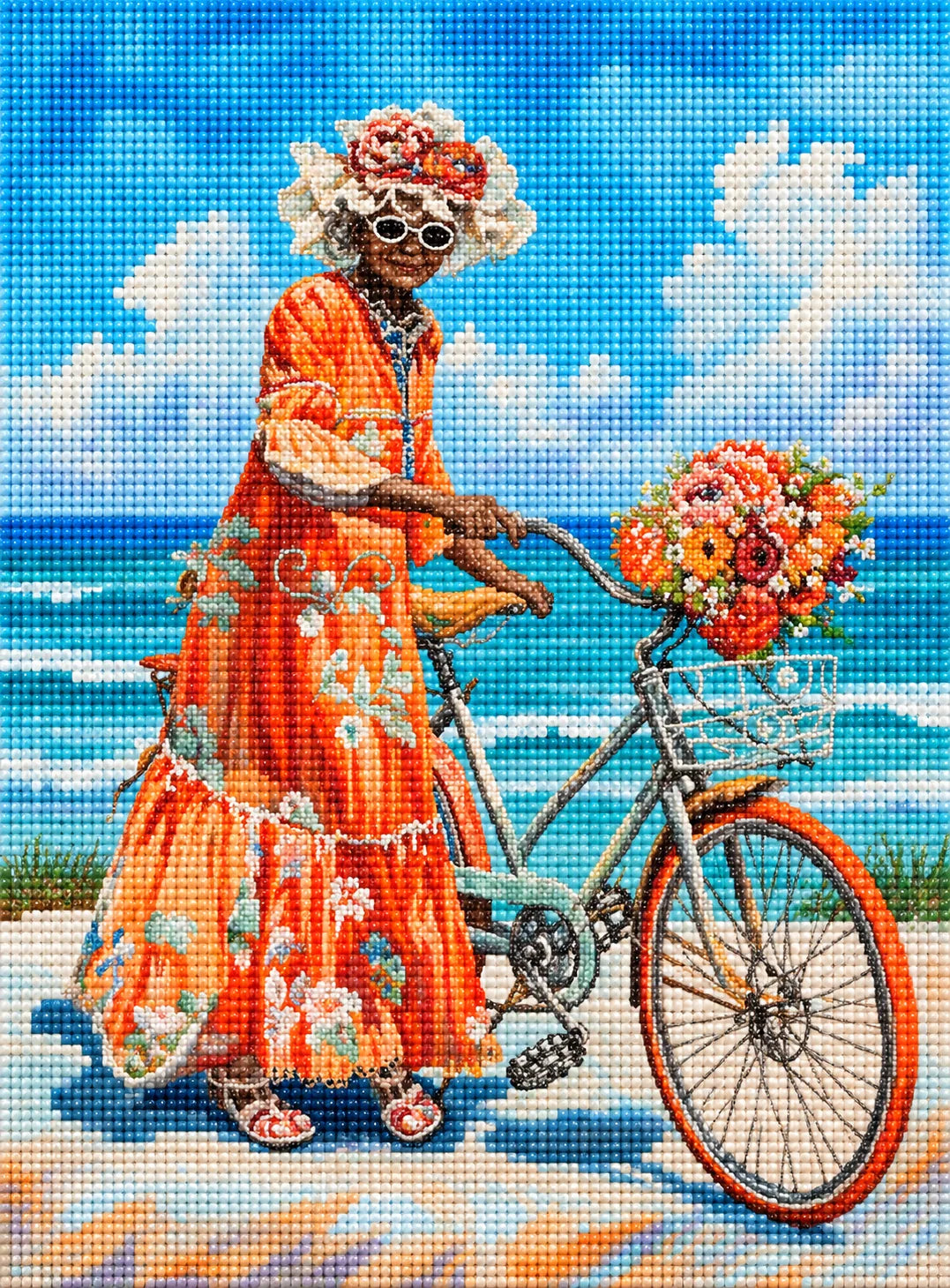 Grannys Flower Bike Diamond Art Kit