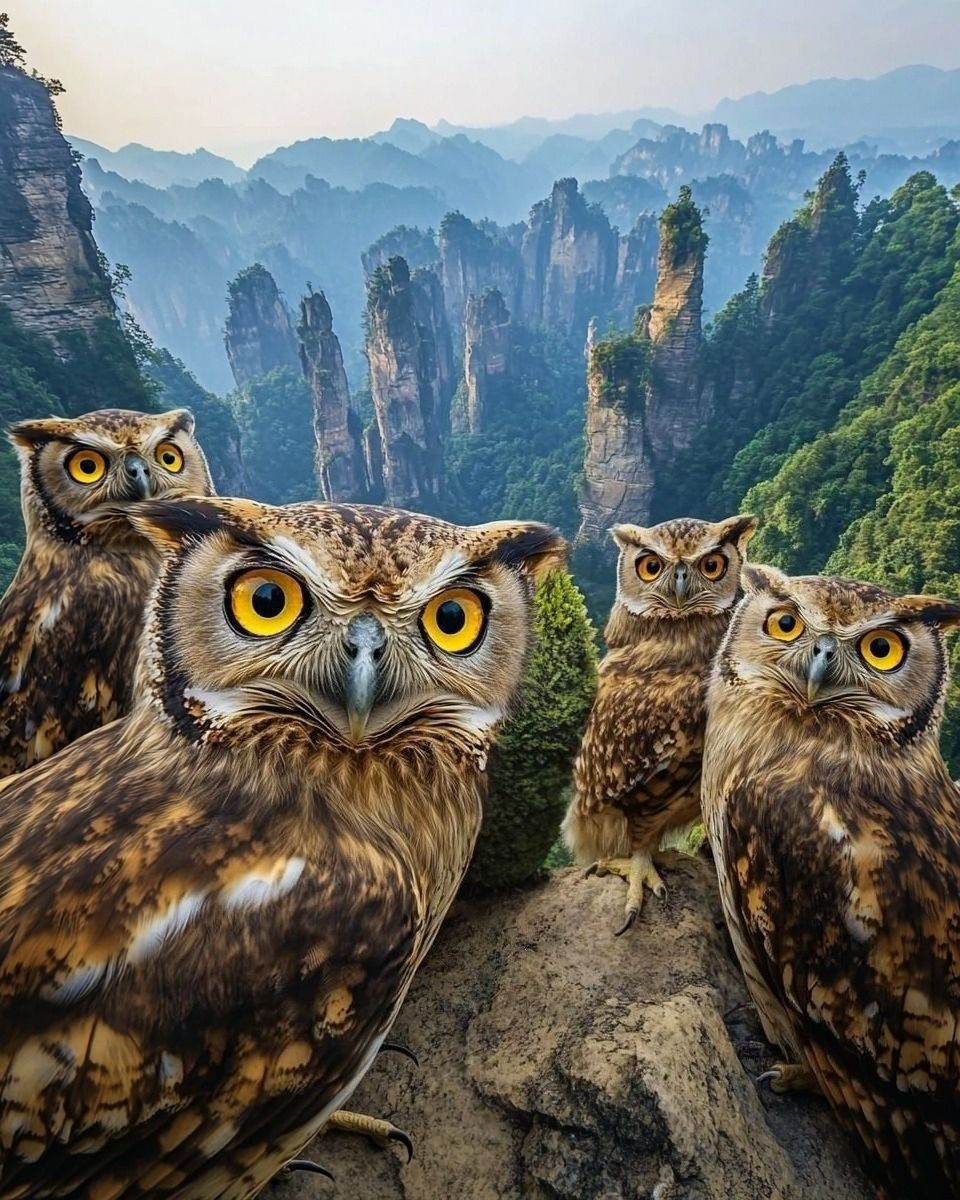 Orange Eye Owls Diamond Art Kit