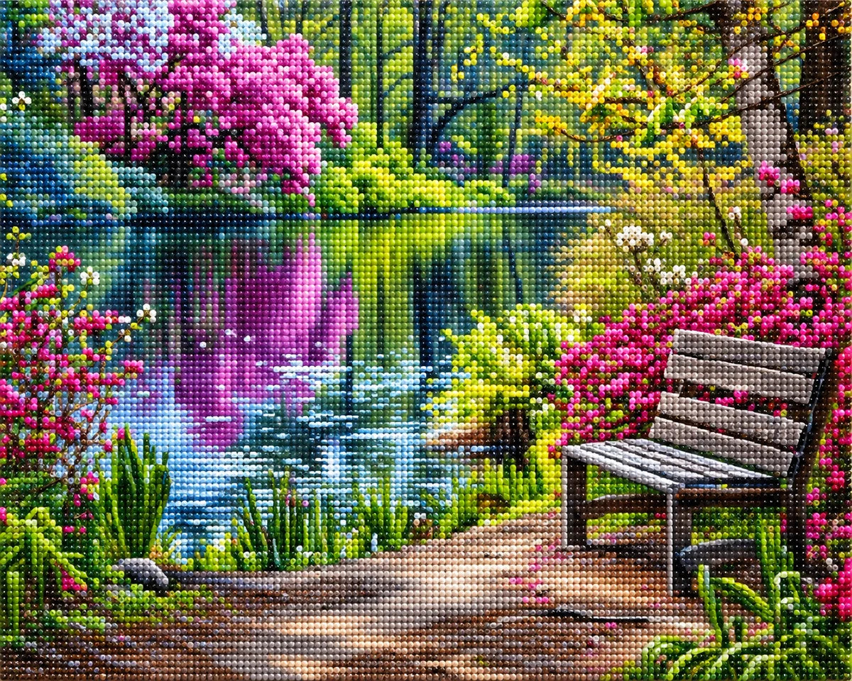 Park Bench Lake Diamond Art Kit