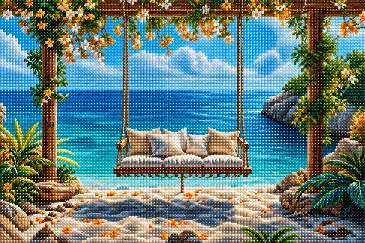 Tropical Beach Swing Diamond Art Kit