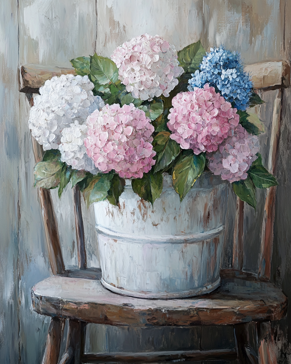 White Bucket of Hydrangeas Diamond Art Kit – Diamond Art Marketplace