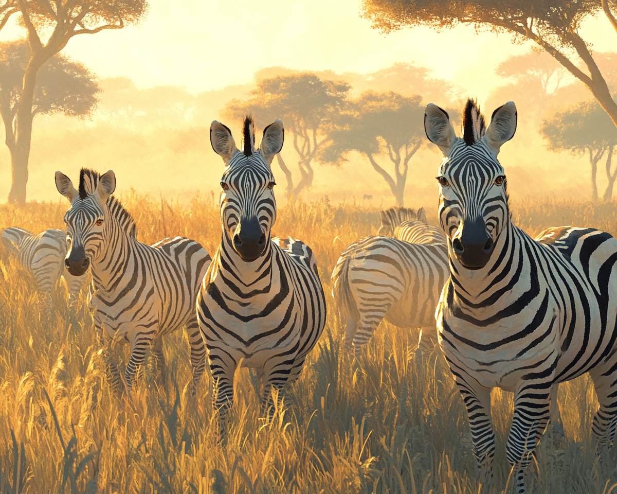 Zebras at Sunrise Diamond Art Kit