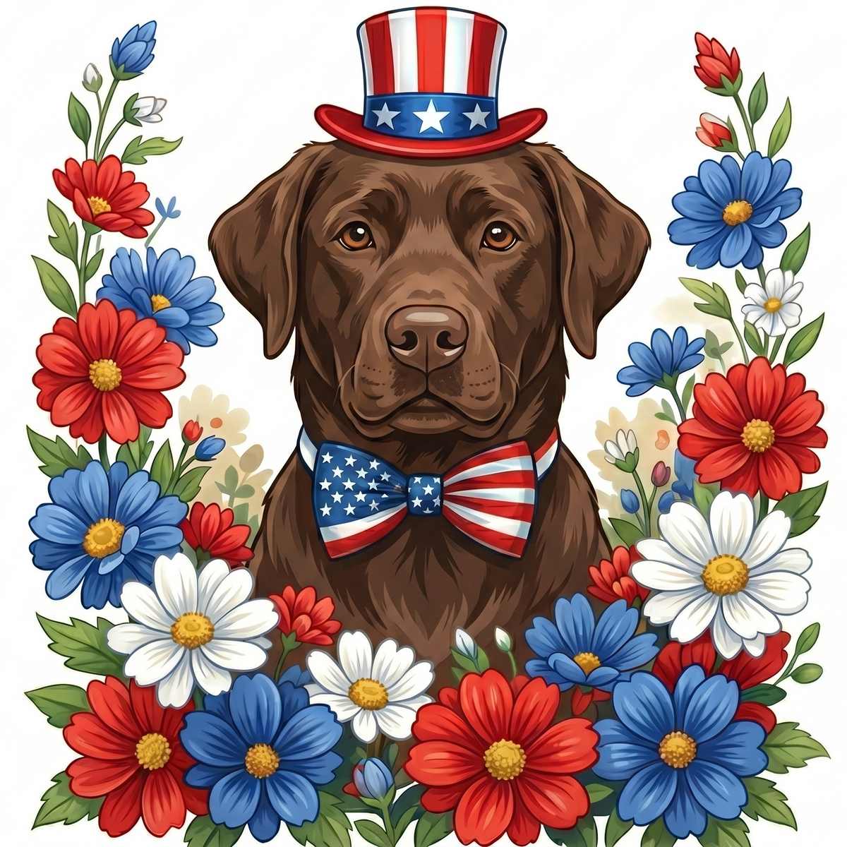 4th Of July Chocolate Labrador Retriever Diamond Art Kit