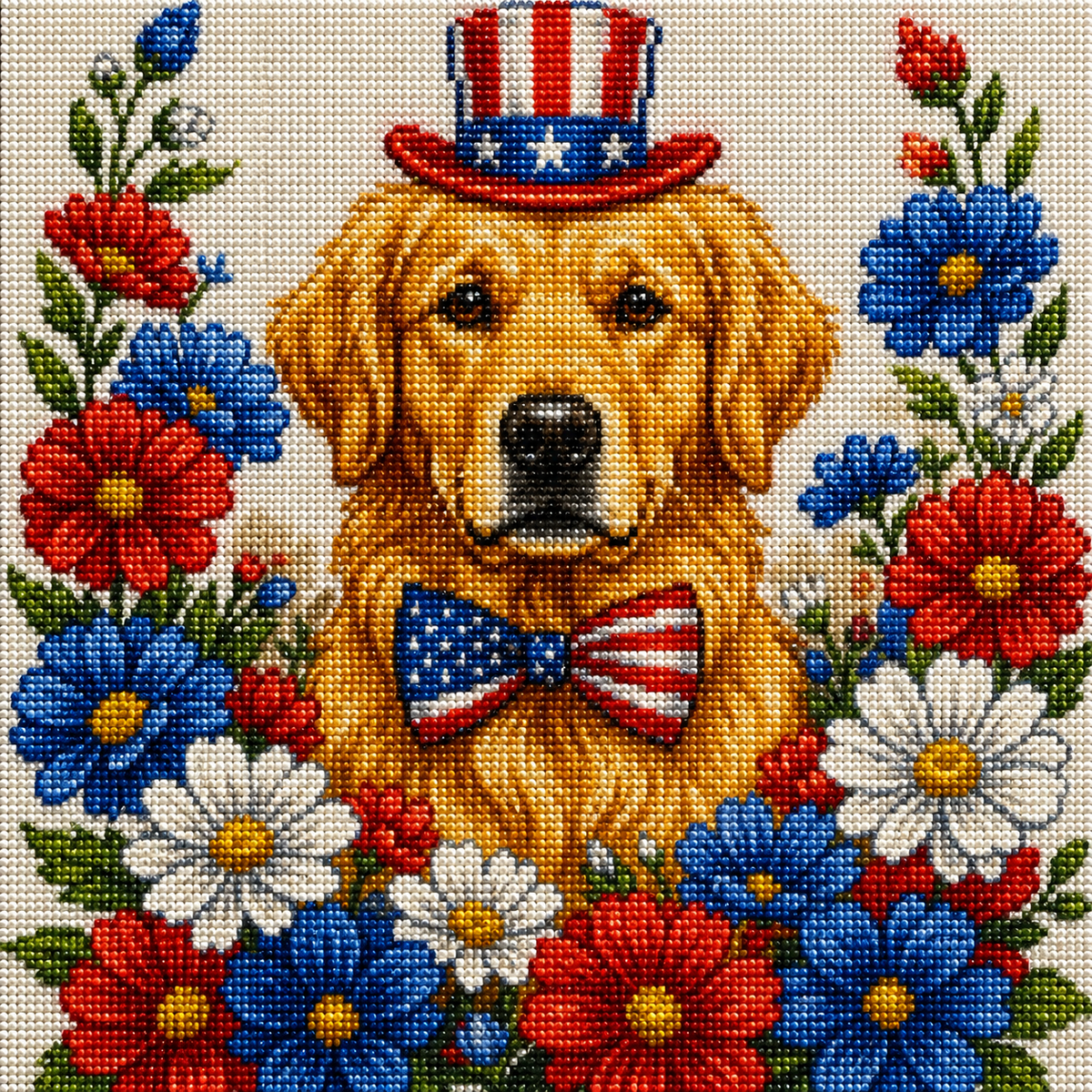 4th Of July Golden Retriever Diamond Art Kit — diamond art kit canvas