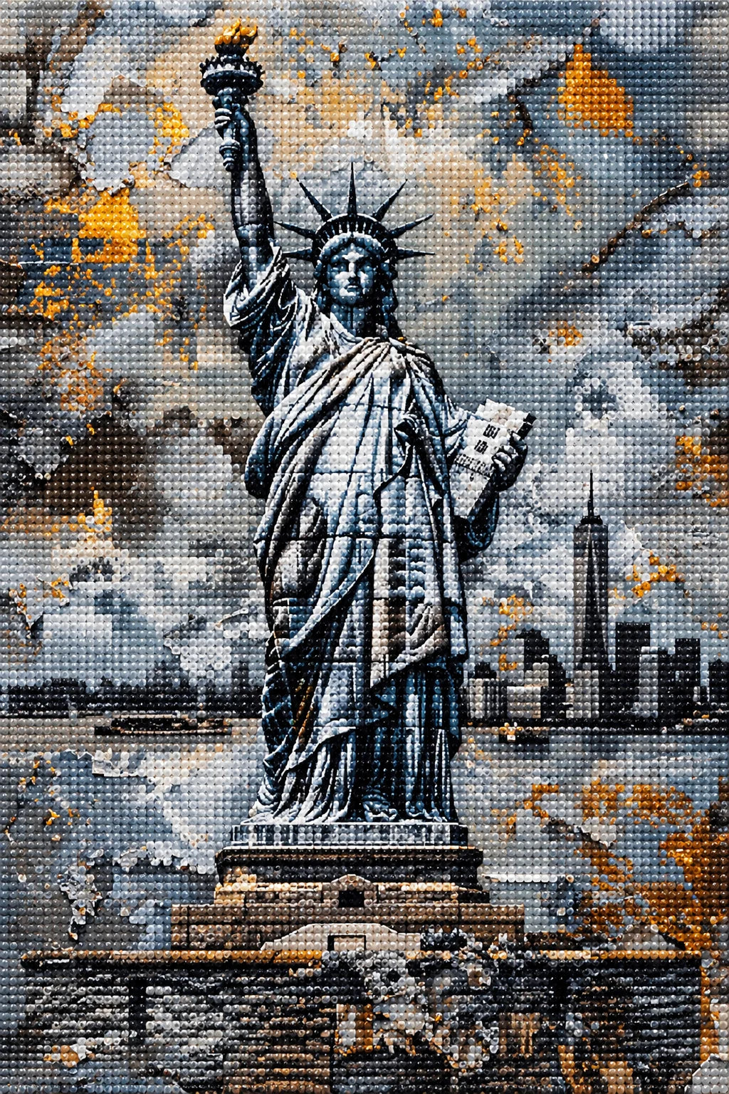 Abstract Statue Of Liberty Diamond Art Kit