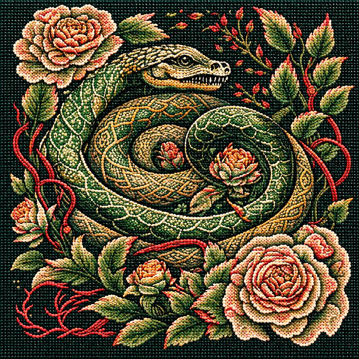 Serpent Rose Diamond Art Kit