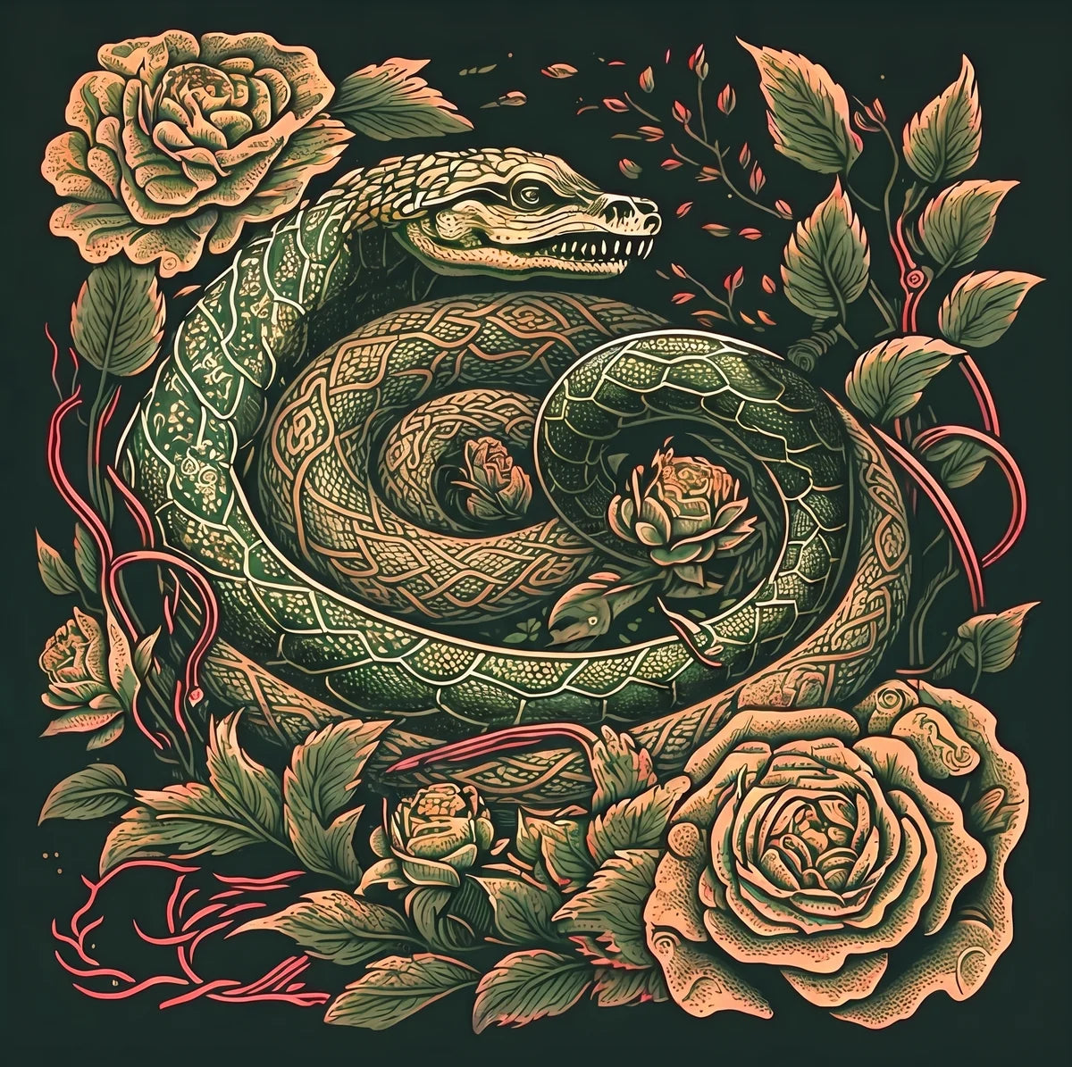 Serpent Rose Diamond Art Kit