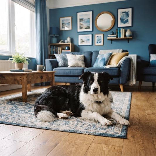 Blue Living Room Border Collie Diamond Art Kit