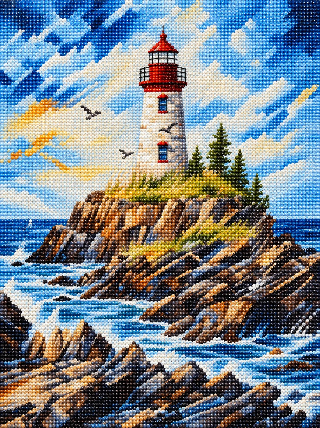 Red Top Lighthouse Diamond Art Kit