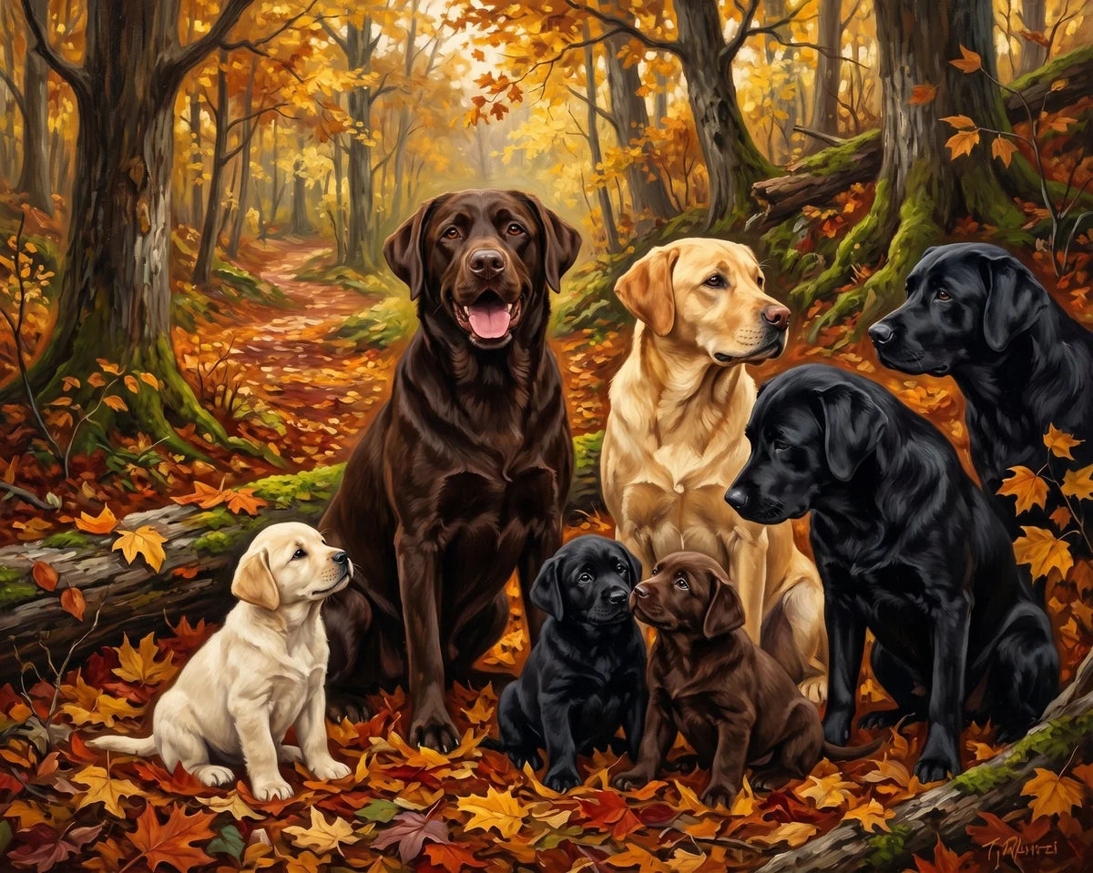 Labrador Dogs And Puppies Diamond Art Kit