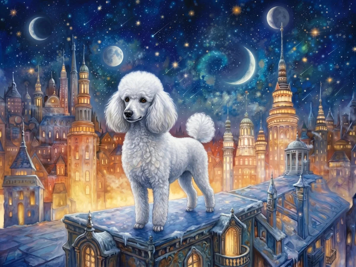 Galaxy Sky White Poodle Diamond Art Kit