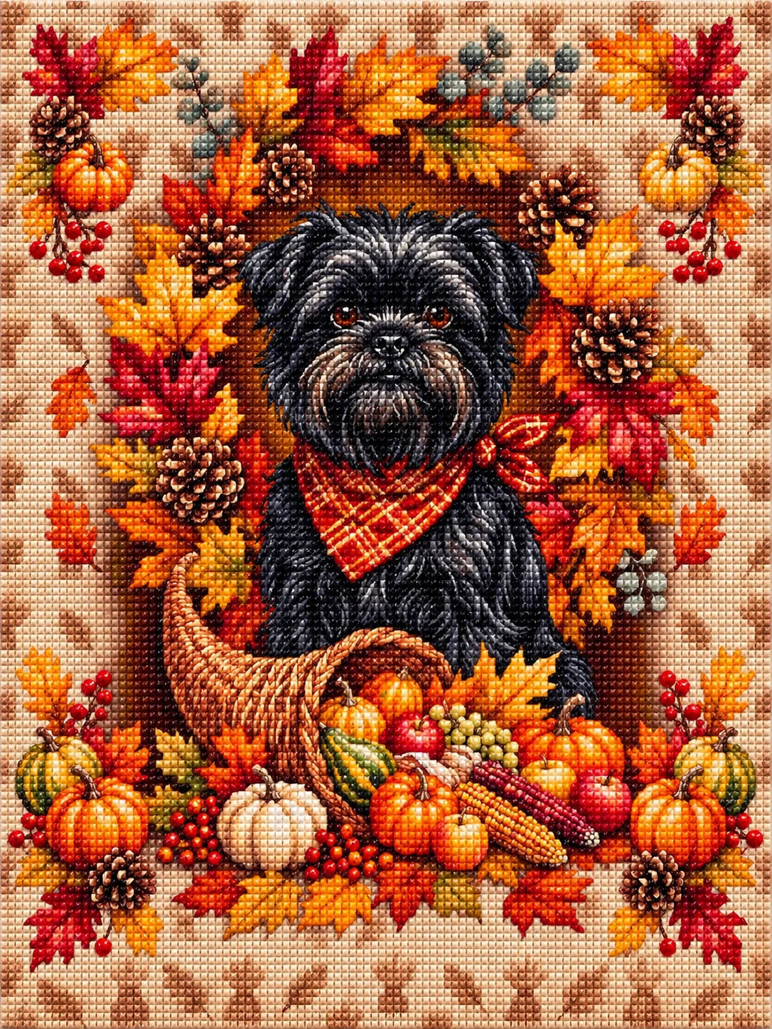 Affenpinscher Cornucopia Diamond Art Kit
