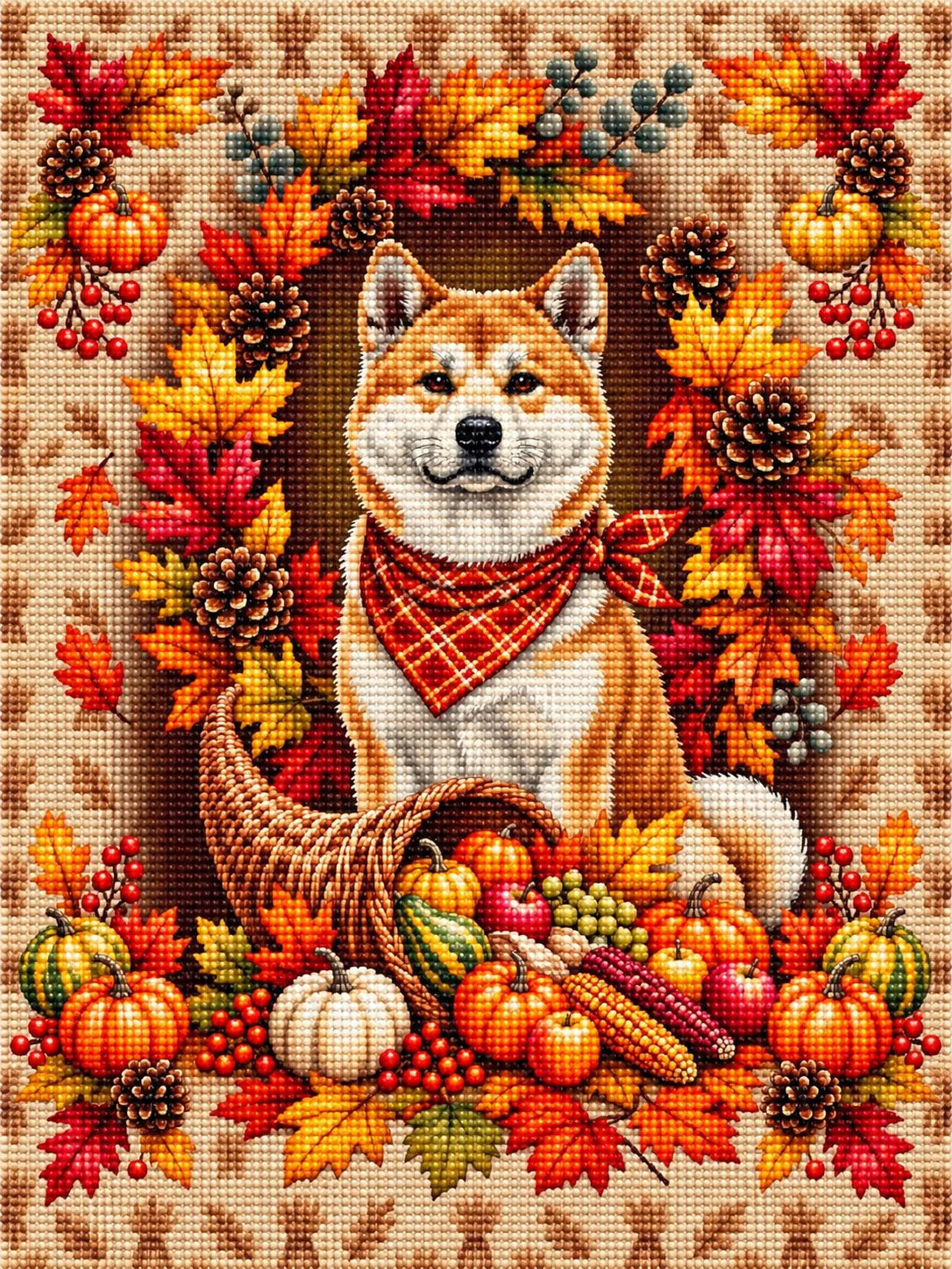Akita Cornucopia Diamond Art Kit