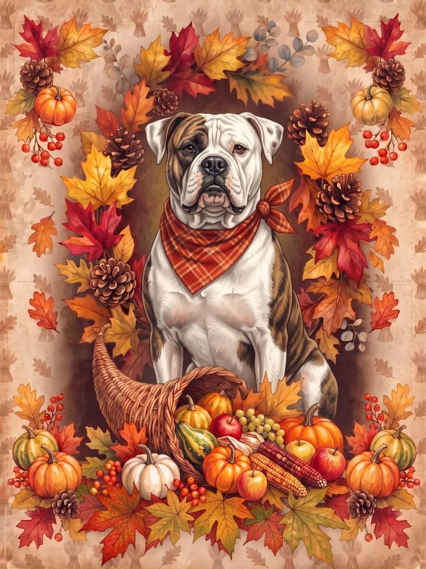 American Bulldog Cornucopia Diamond Art Kit