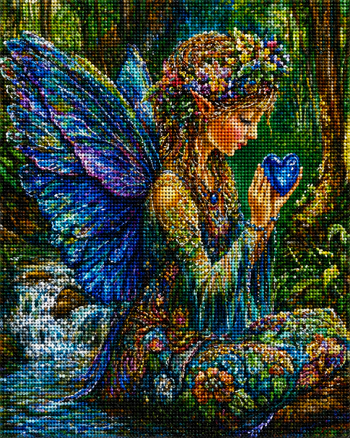 Blue Heart Fairy Diamond Art Kit — diamond art kit canvas