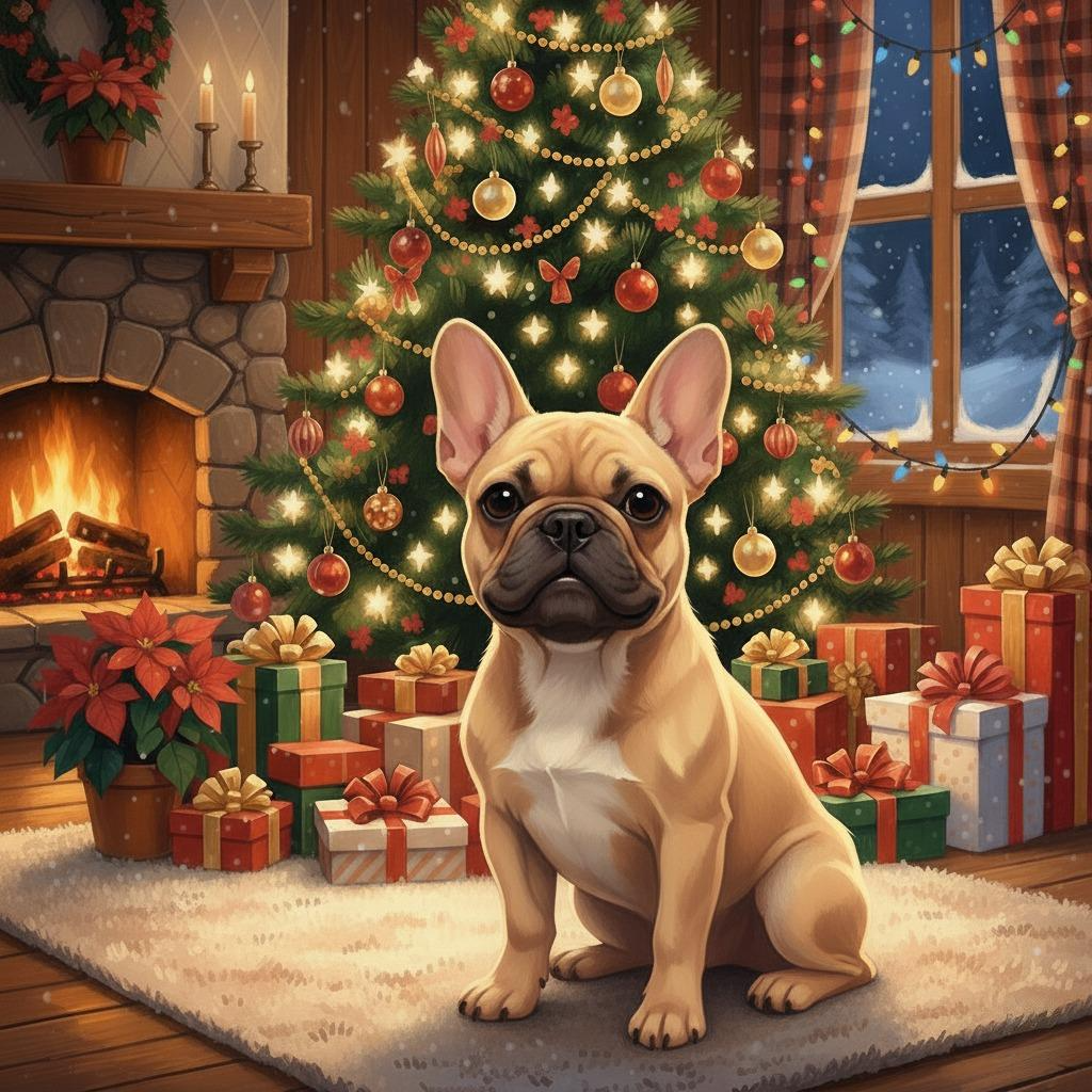 Christmas Tree Frenchie Diamond Art Kit