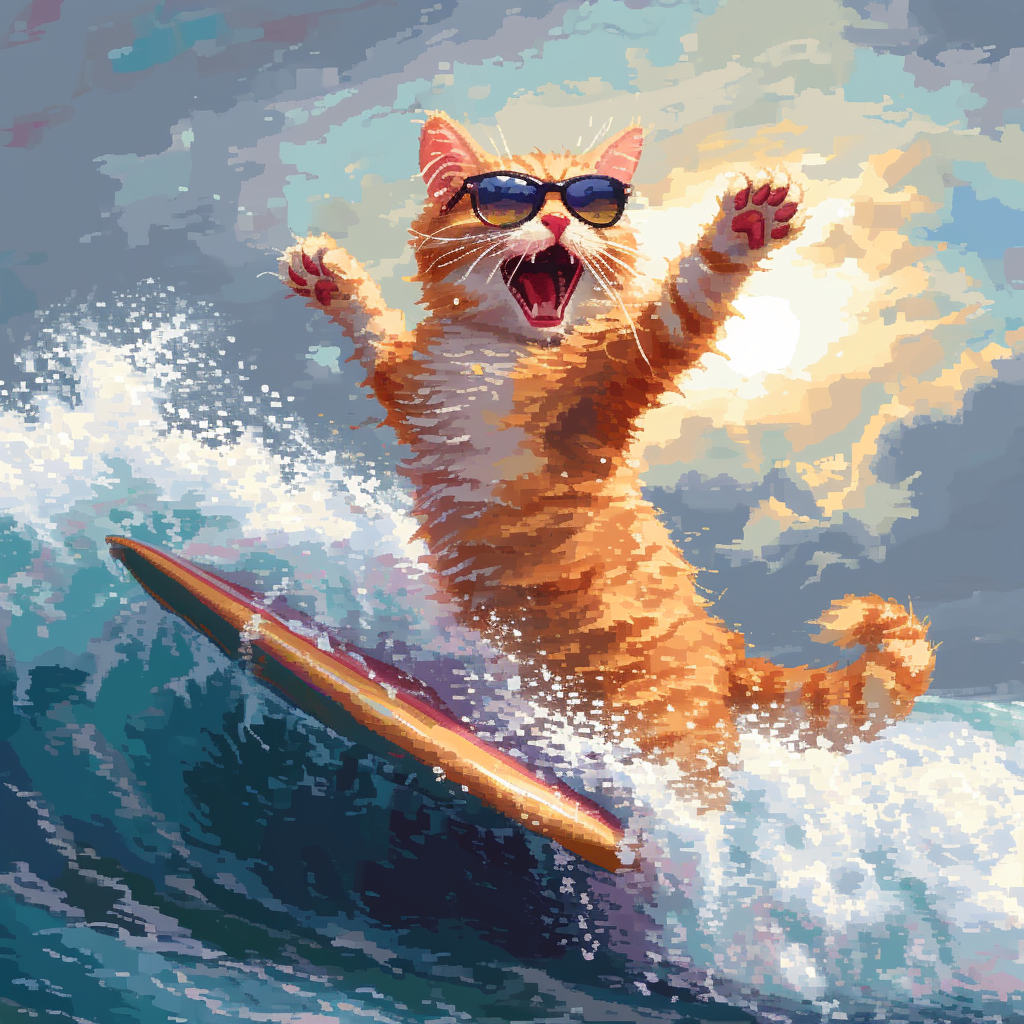 Cowabunga Cat Diamond Art Kit