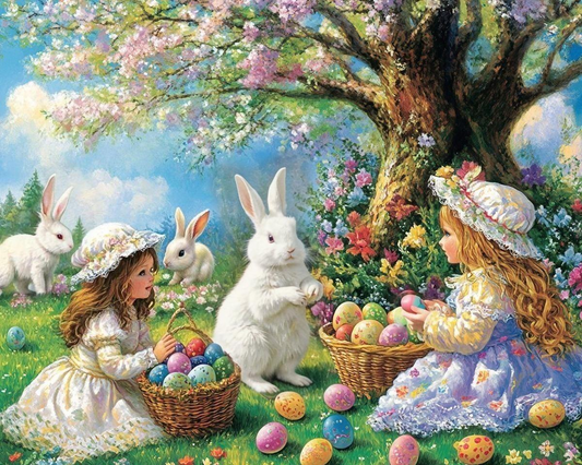 Egg Hunt With Rabbits Diamond Art Kit