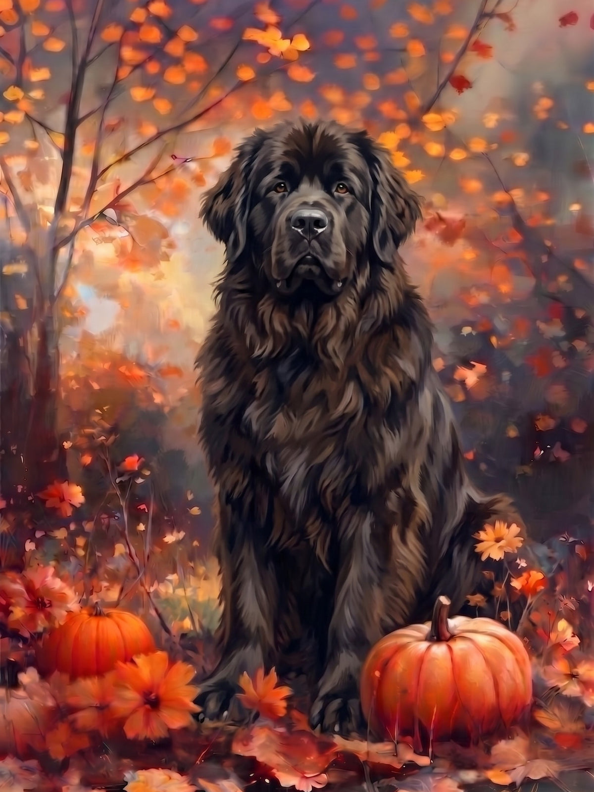 Fall Newfoundland With Pumpkins Diamond Art Kit