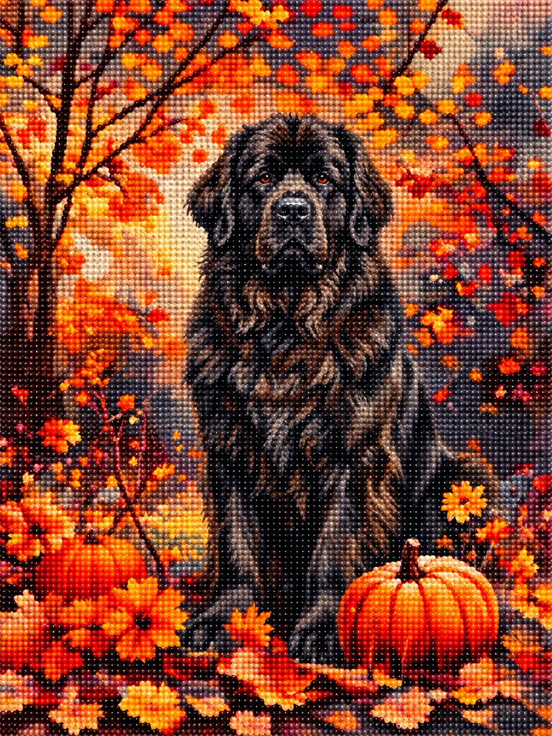 Fall Newfoundland With Pumpkins Diamond Art Kit