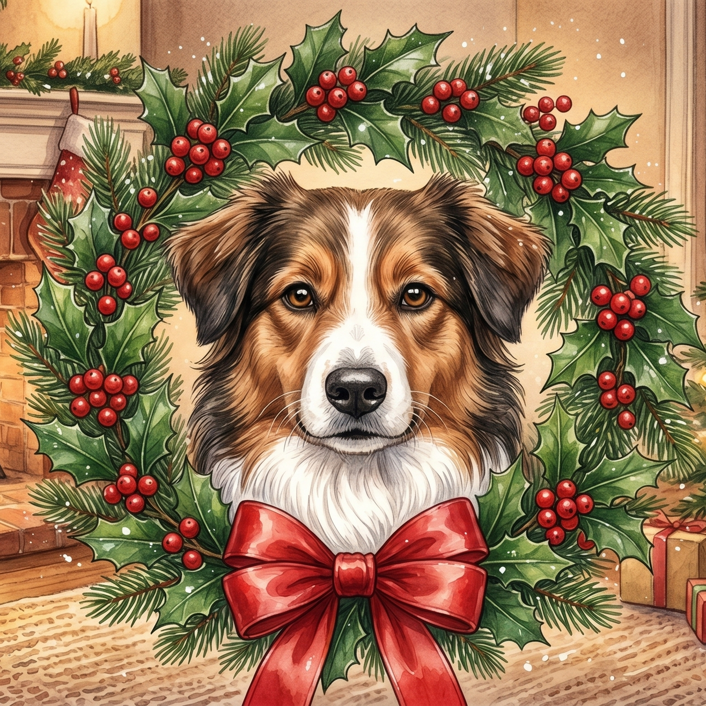 Festive Dog Diamond Art Kit