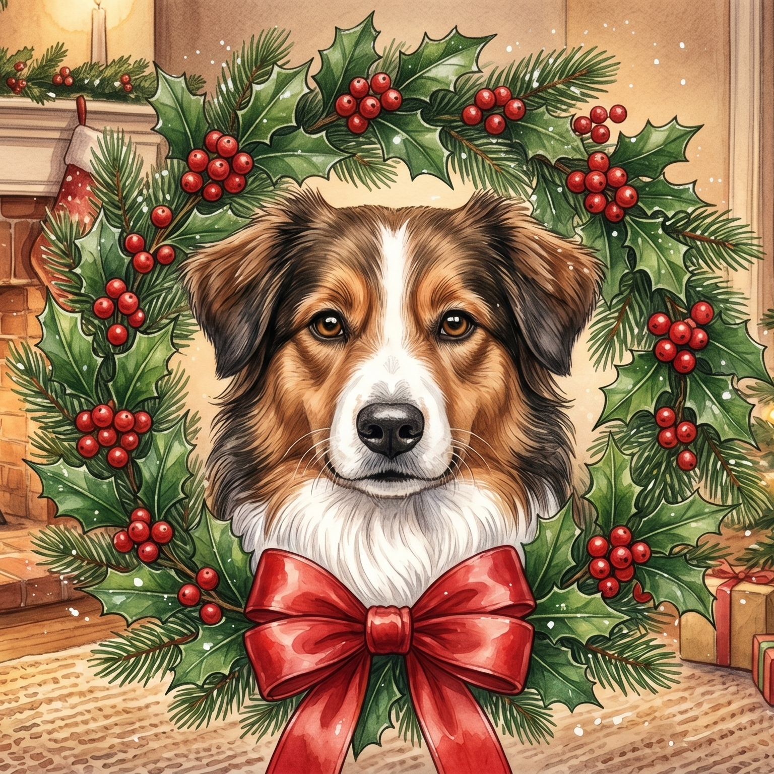 Festive Dog Diamond Art Kit
