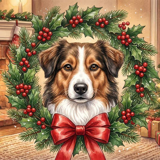 Festive Dog Diamond Art Kit