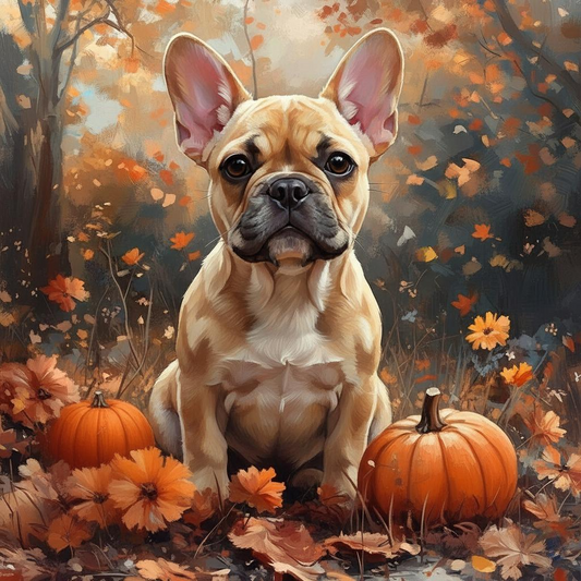 French Bulldog in Pumpkins Diamond Art Kit