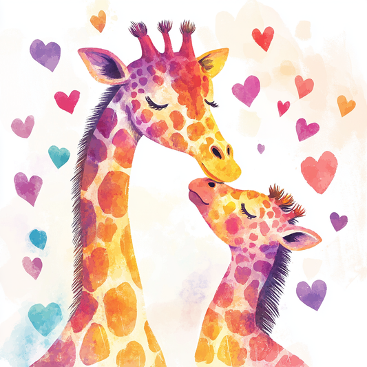 Giraffes and Hearts Diamond Art Kit