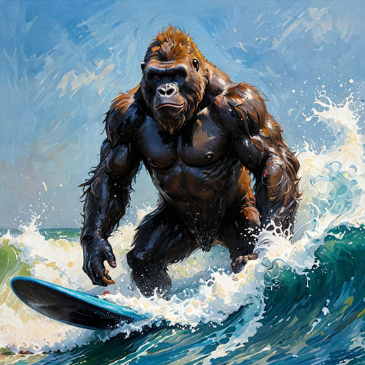 Surfing Gorilla Diamond Art Kit