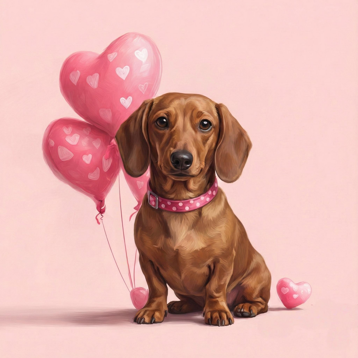 Heart Balloons Dachshund Diamond Art Kit
