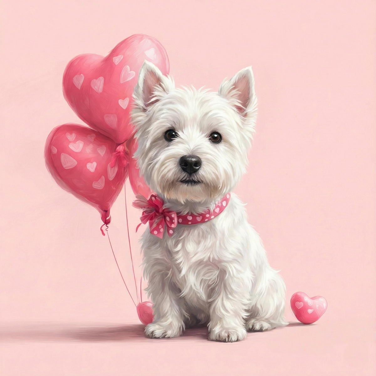 Heart Balloons Westie Diamond Art Kit
