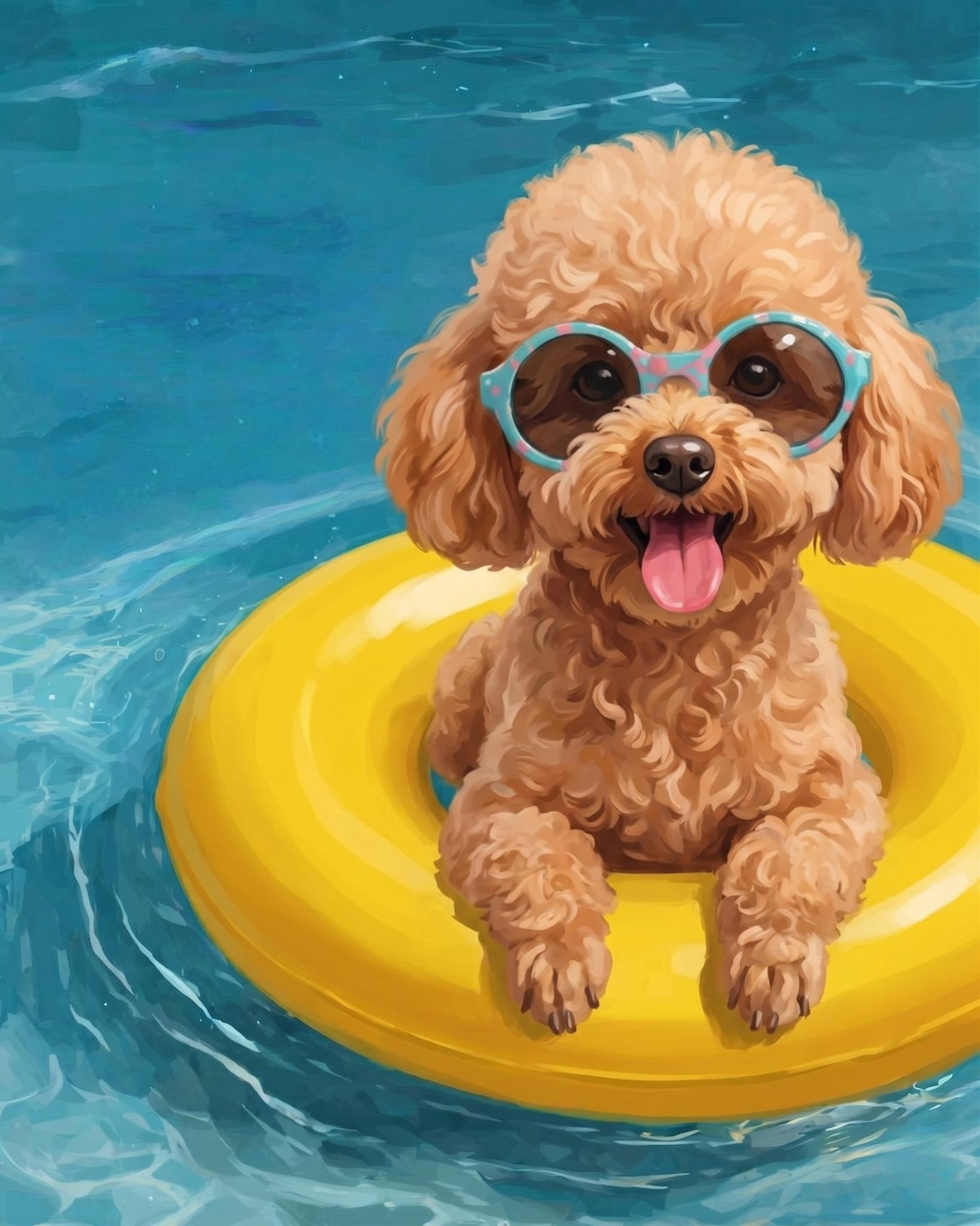 Hello Summer Toy Poodle Diamond Art Kit