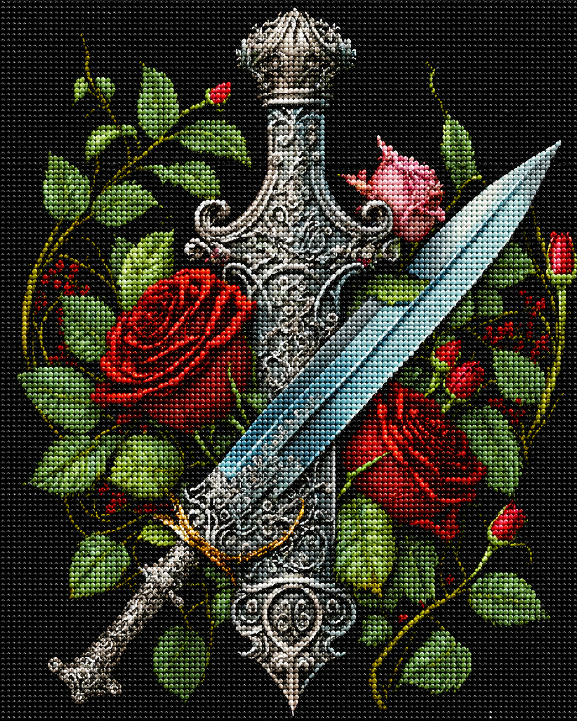 Sword And Roses Diamond Art Kit