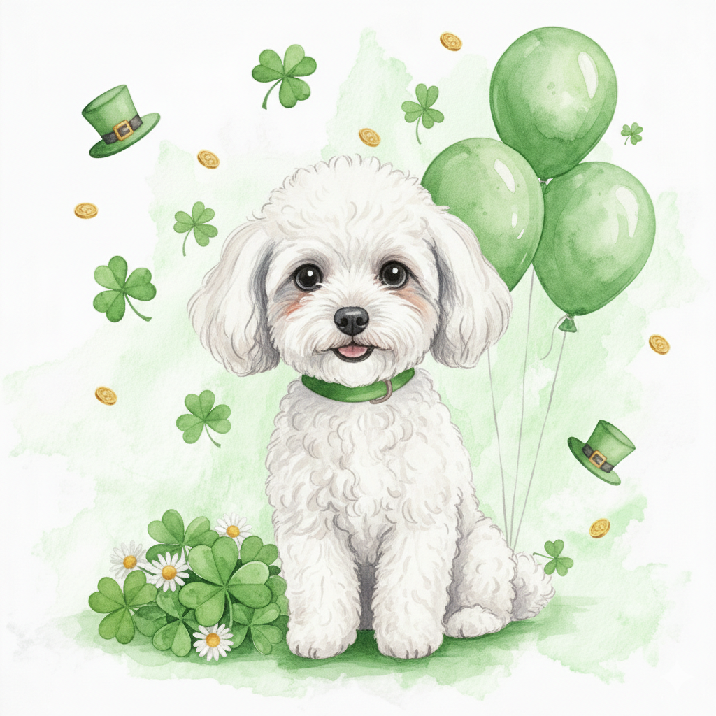 Toy Poodle St. Patrick's Day Diamond Art Kit