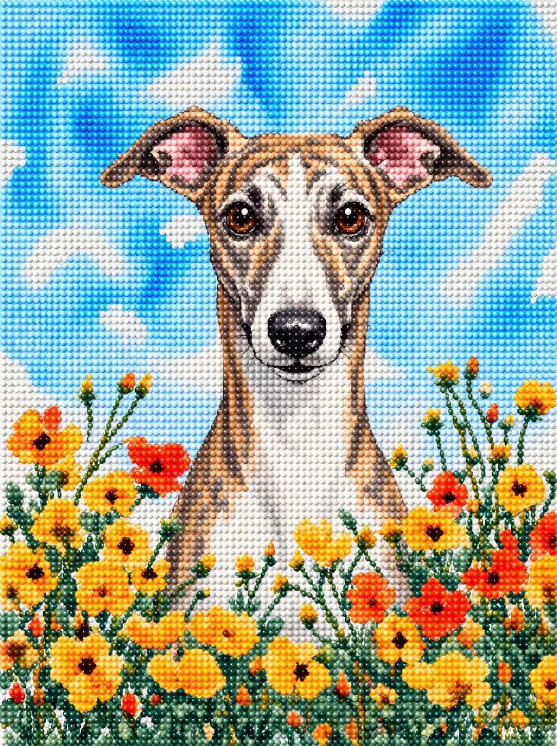 Yellow Poppies Whippet Diamond Art Kit