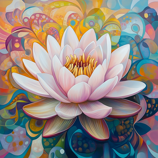 Abstract Background Lotus Flower Diamond Art Kit