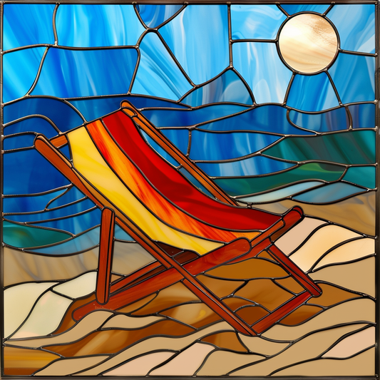 Abstract Beach Chair on the Beach Diamond Art Kit