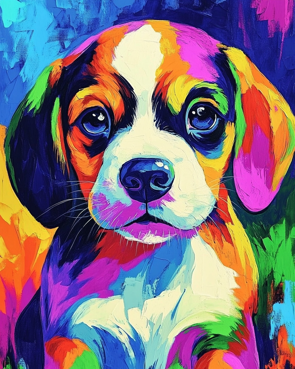 Abstract Beagle Puppy Diamond Art Kit