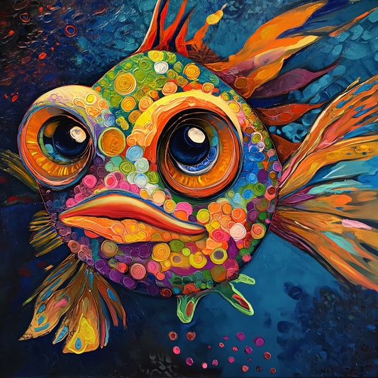 Abstract Big Eye Fish Diamond Art Kit