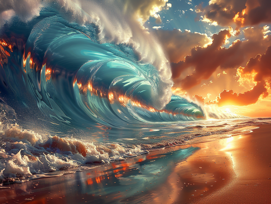 Abstract Big Wave Diamond Art Kit