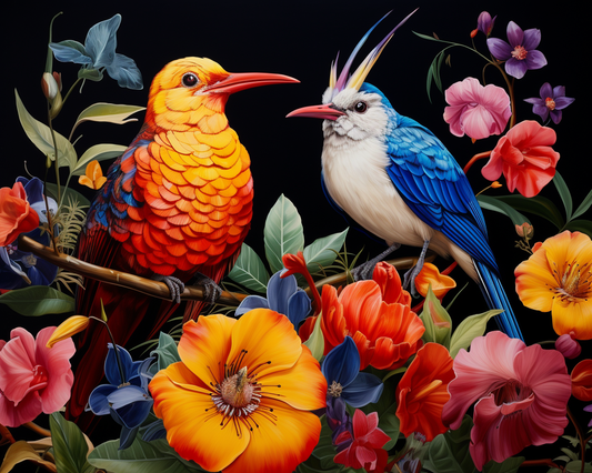 Abstract Birds and Abstract Flowers Diamond Art Kit