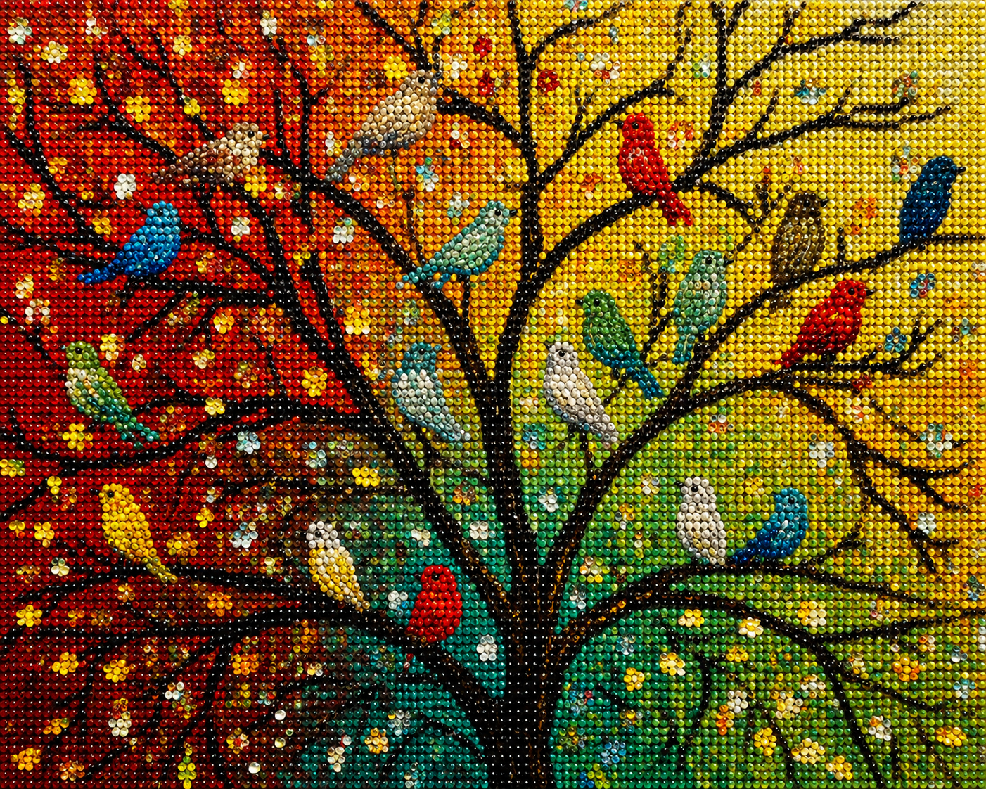 Abstract Birds in the Tree Diamond Art Kit